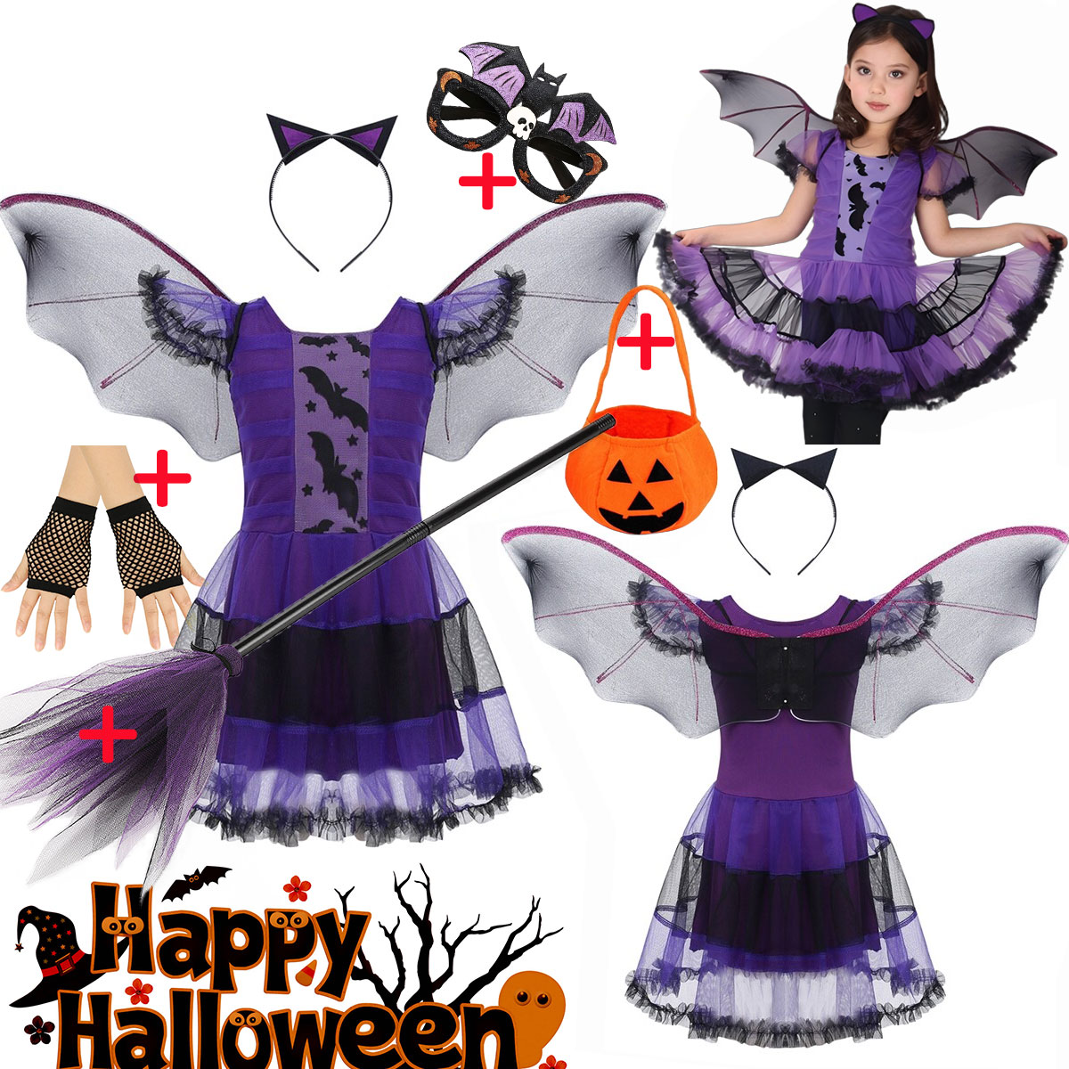 Girl Flying Bat Cosplay Costum - Cosplay Bat Prop ulasan dan harga