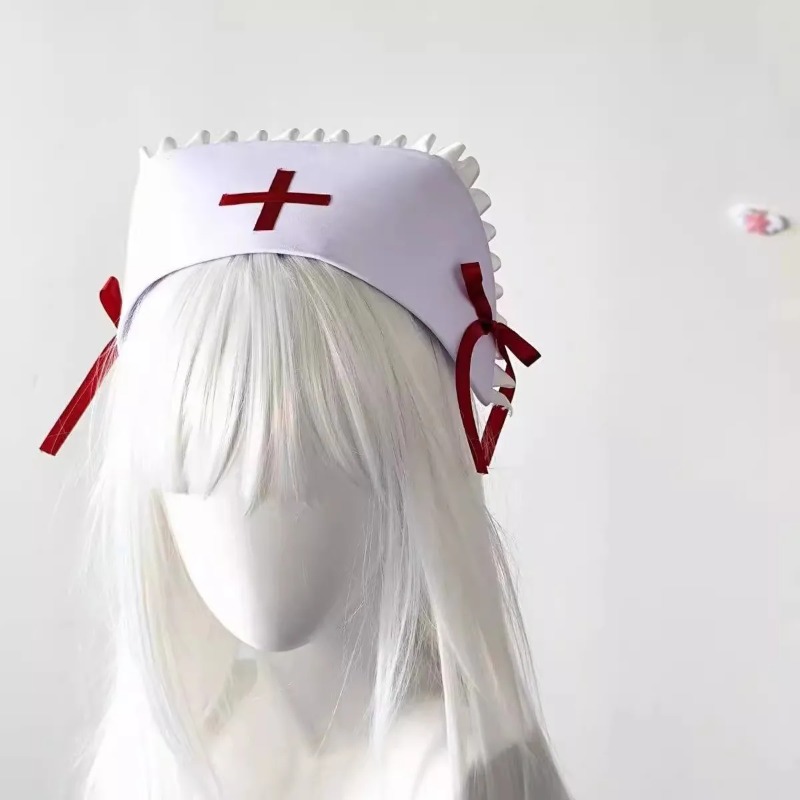 New Y2K Gothic Dark Punk Nurse - Cosplay Prop Bow ulasan dan harga