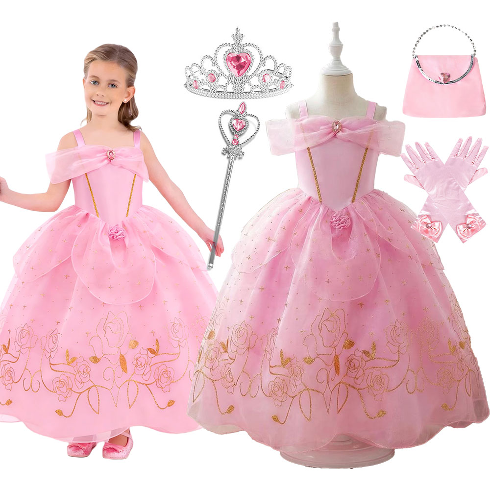 Girls Pink Princess Dress Off  - Cosplay Prop Bow ulasan dan harga